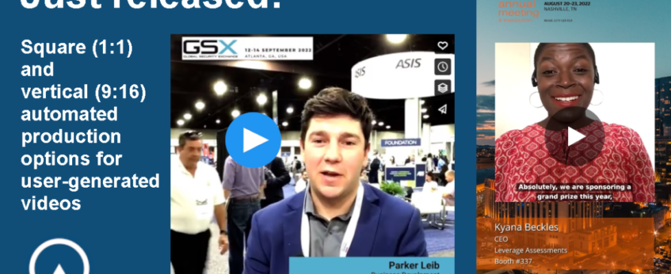 New square and vertical automated production options for user-generated videos